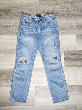 WHBM White House Black Market High-Rise Straight Leg Embellished Jeans - Size 4